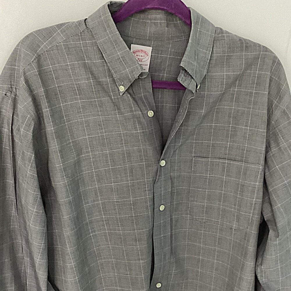 Brooks Brothers glen plaid 16 1/2 neck 36-37 sleeve button down